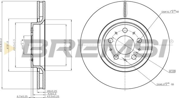 Bremsi CD7898V - Гальмівний диск autocars.com.ua