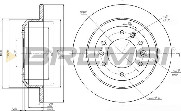 Bremsi CD7901S - Гальмівний диск autocars.com.ua