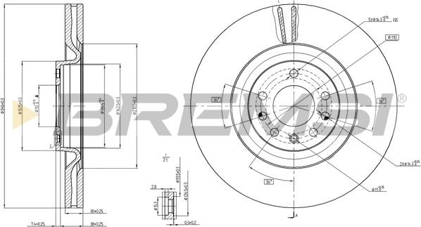 Bremsi CD7909V - Гальмівний диск autocars.com.ua