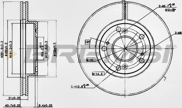 Bremsi CD7939V - Гальмівний диск autocars.com.ua