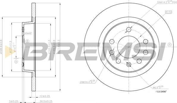 Bremsi CD7943S - Гальмівний диск autocars.com.ua