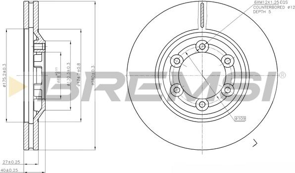 Bremsi CD7947V - Гальмівний диск autocars.com.ua