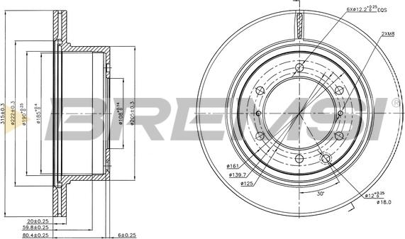 Bremsi CD7954V - Гальмівний диск autocars.com.ua