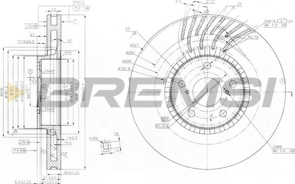 Bremsi CD7957VLS - Гальмівний диск autocars.com.ua