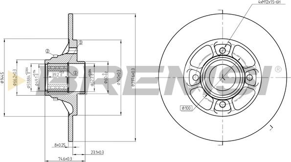 Bremsi CD7984S - Гальмівний диск autocars.com.ua