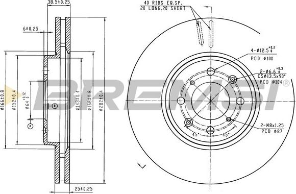 Bremsi CD8011V - Тормозной диск autodnr.net