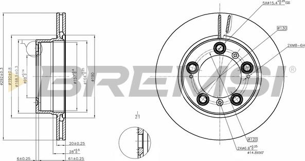 Bremsi CD8023V - Гальмівний диск autocars.com.ua