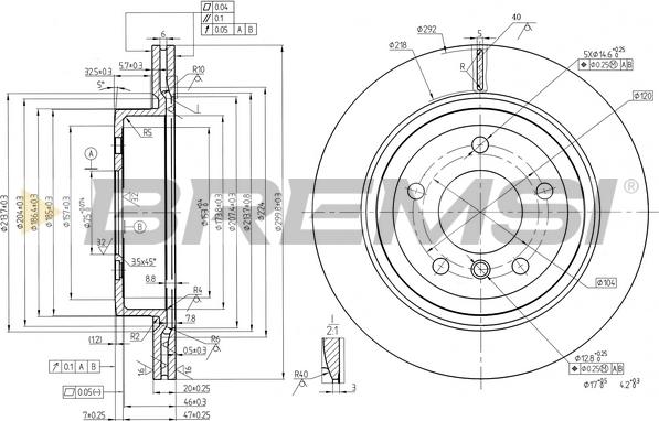 Bremsi CD8034V - Гальмівний диск autocars.com.ua