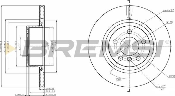 Bremsi CD8038V - Гальмівний диск autocars.com.ua