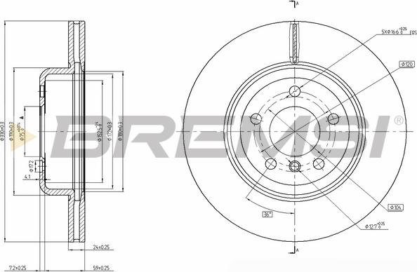 Bremsi CD8039V - Гальмівний диск autocars.com.ua