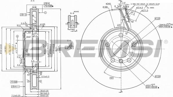 Bremsi CD8043VRD - Гальмівний диск autocars.com.ua