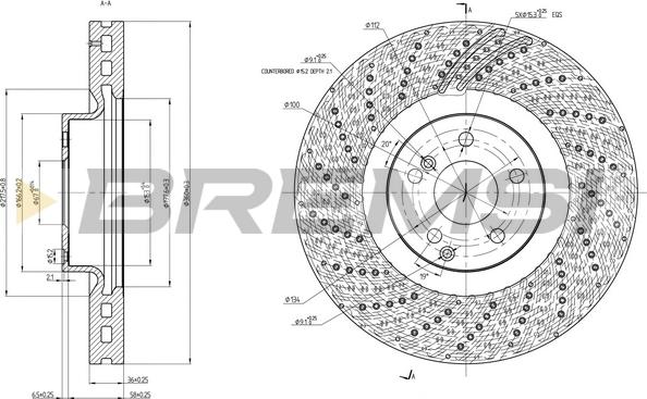 Bremsi CD8051V - Гальмівний диск autocars.com.ua