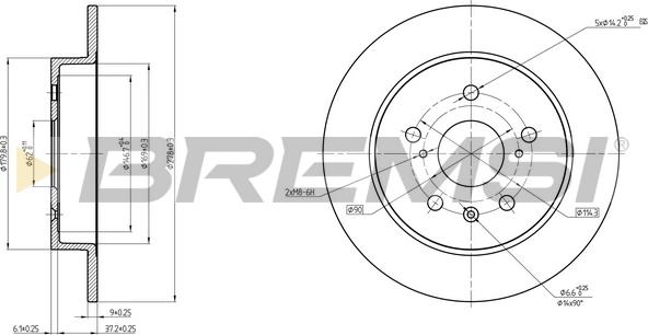 Bremsi CD8075S - Гальмівний диск autocars.com.ua