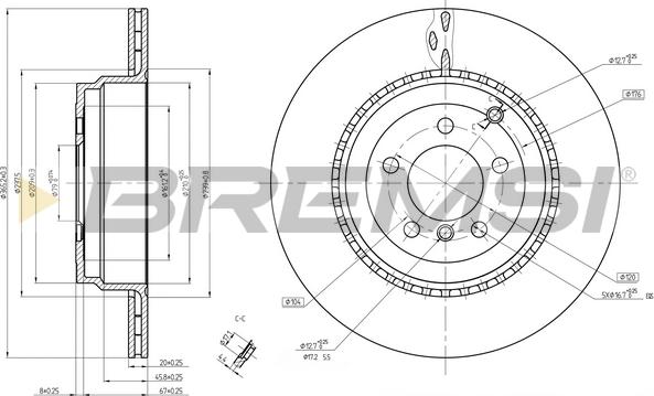 Bremsi CD8085V - Тормозной диск autodnr.net