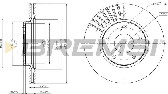 Bremsi CD8100V - Тормозной диск autodnr.net