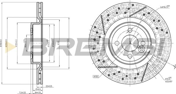 Bremsi CD8121V - Гальмівний диск autocars.com.ua