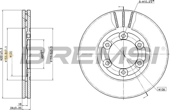 Bremsi CD8161V - Гальмівний диск autocars.com.ua