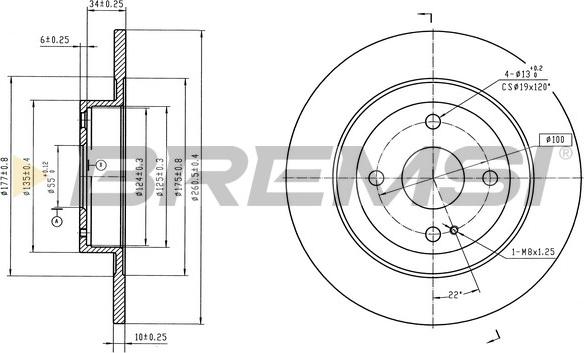 Bremsi CD8162S - Тормозной диск autodnr.net