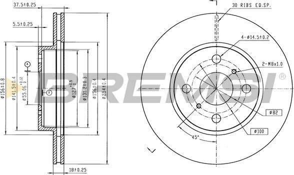 Bremsi CD8166V - Тормозной диск autodnr.net