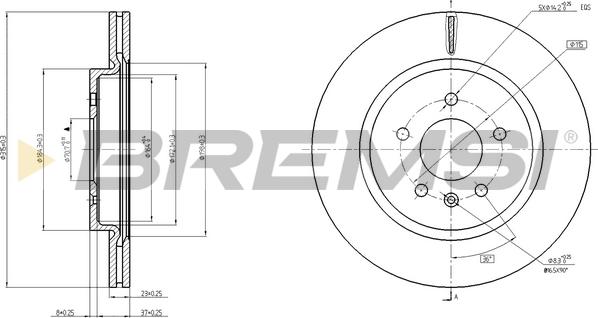 Bremsi CD8188V - Гальмівний диск autocars.com.ua