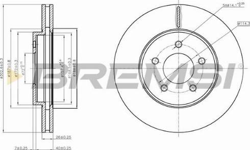 Bremsi CD8206V - Гальмівний диск autocars.com.ua