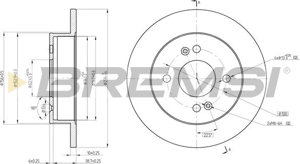 Bremsi CD8213S - Гальмівний диск autocars.com.ua