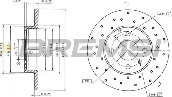 Bremsi CD8218S - Тормозной диск autodnr.net