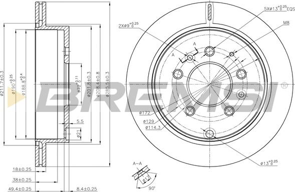 Bremsi CD8261V - Тормозной диск autodnr.net