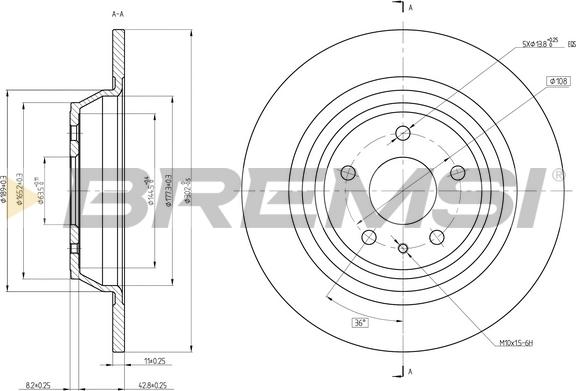 Bremsi CD8338S - Гальмівний диск autocars.com.ua