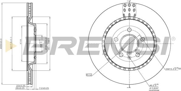 Bremsi CD8383V - Гальмівний диск autocars.com.ua