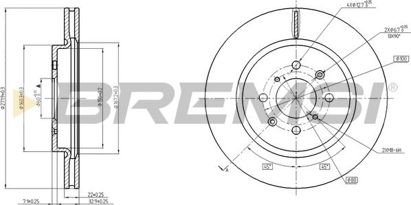 Bremsi CD8410V - Гальмівний диск autocars.com.ua