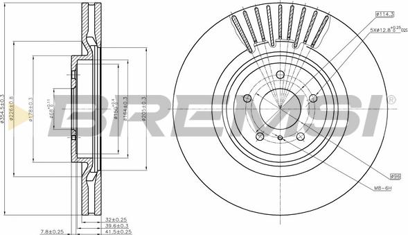 Bremsi CD8430V - Гальмівний диск autocars.com.ua