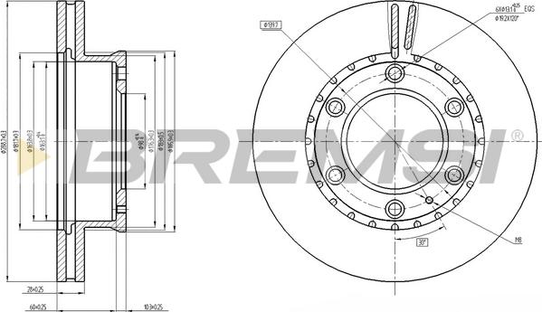 Bremsi CD8459V - Гальмівний диск autocars.com.ua