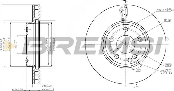 Bremsi CD8460V - Гальмівний диск autocars.com.ua