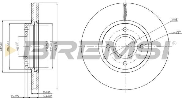 Bremsi CD8461V - Гальмівний диск autocars.com.ua