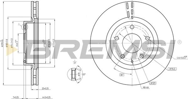 Bremsi CD8465V - Гальмівний диск autocars.com.ua