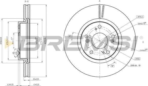 Bremsi CD8473V - Гальмівний диск autocars.com.ua