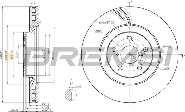 Bremsi CD8497VLS - Гальмівний диск autocars.com.ua