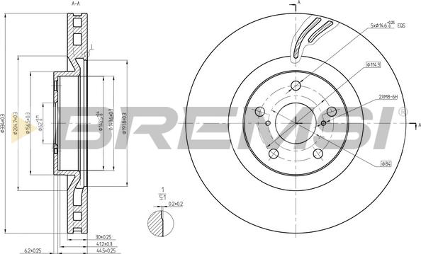 Bremsi CD8497VRD - Гальмівний диск autocars.com.ua