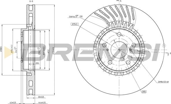 Bremsi CD8498VLS - Гальмівний диск autocars.com.ua