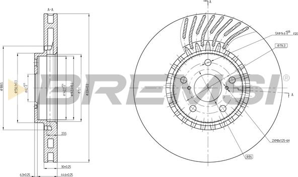 Bremsi CD8498VRD - Гальмівний диск autocars.com.ua