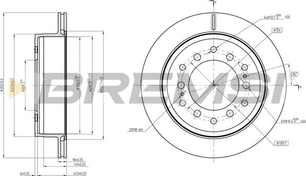 Bremsi CD8505V - Гальмівний диск autocars.com.ua