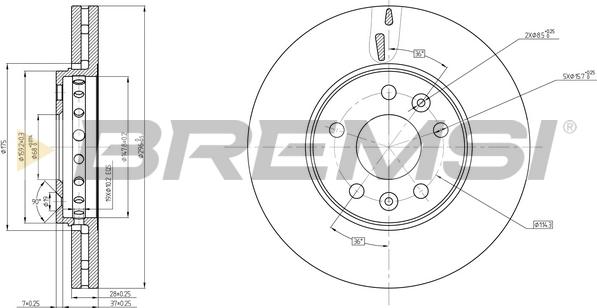 Bremsi CD8507V - Гальмівний диск autocars.com.ua