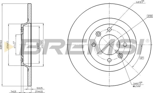 Bremsi CD8511S - Гальмівний диск autocars.com.ua