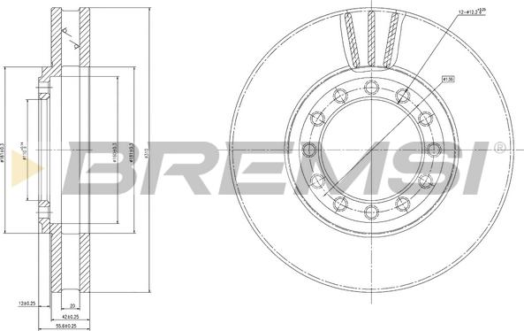 Bremsi CD8526V - Гальмівний диск autocars.com.ua