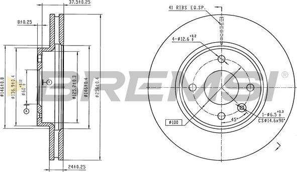 Bremsi CD8540V - Гальмівний диск autocars.com.ua