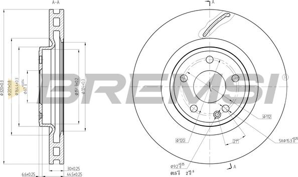 Bremsi CD8545V - Гальмівний диск autocars.com.ua