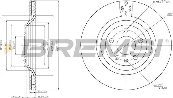 Bremsi CD8546V - Гальмівний диск autocars.com.ua