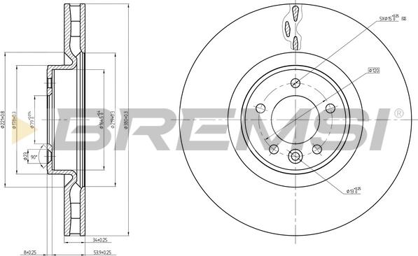 Bremsi CD8601V - Гальмівний диск autocars.com.ua