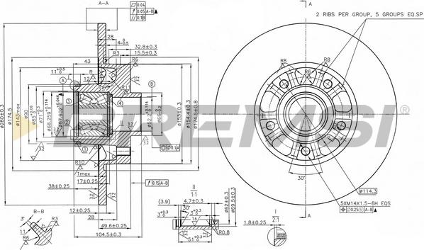 Bremsi CD8602S - Гальмівний диск autocars.com.ua